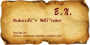 Bukszár Nándor névjegykártya