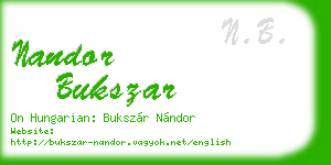 nandor bukszar business card