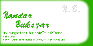 nandor bukszar business card